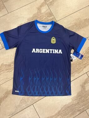 FIFA Argentina World Cup Game of World Soccer Futbol shirt, Adult Large, NWT
